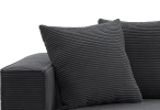 88.97 inch Soft Corduroy Upholstery Streamlined Design sofa with 5 Pillows, Ample and Cozy 3 Seater Couch for Modern Spaces for Living room,office BLA