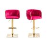 COOLMORE Vintage Bar Stools with Back and Footrest Counter Height Dining Chairs 2PC /SET