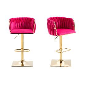 COOLMORE Vintage Bar Stools with Back and Footrest Counter Height Dining Chairs 2PC /SET
