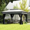 Outsunny 11' x 11' Pop Up Canopy, Outdoor Patio Gazebo Shelter with Removable Zipper Netting, Instant Event Tent w/ 114 Square Feet of Shade and Carry