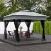 Outsunny 11' x 11' Pop Up Canopy, Outdoor Patio Gazebo Shelter with Removable Zipper Netting, Instant Event Tent w/ 114 Square Feet of Shade and Carry