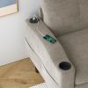 Convertible Combination Sofa Sofa L-Shaped Sofa with Footstools with Storage, Beige Sofa for Living Room, Living Room/Bedroom/Office/Small Space 3-Sea