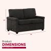 Convertible Twin Sleeper Sofa with USB Ports, Modern Upholstered Sofa Bed, Living Room 2-Seater Sofa/Loveseat, Dark Gray