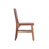 Upholstered Dining Chair Set of 2, Genuine Leather Woven Side Chair, Rustic Hardwood Frame, Brown