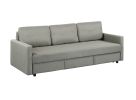 Odette 88.5"W Gray Linen Convertible Sleeper Sofa with Storage