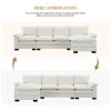 [VIDEO provided][New]118*55" Modern L-shaped Chenille Cloud Sofa with Double Seat Cushions,5-seat Upholstered Indoor Furniture,Sleeper Sofa Couch with