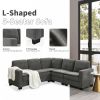 [VIDEO provided][New] 89*89" Oversized Velvet Modern Sectional Sofa,Large L Shaped Upholstered Indoor Furniture with Double Cushions,5 seat Cloud Corn
