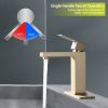 Bathroom Faucet Single Hole, Single Handle Stainless Steel Faucet for Bathroom Sink with Deckplate and Drain Assembly