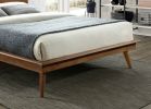 Modern Sleek Design 1pc Queen Platform Bed Durable Brown Wooden Bedroom Furniture