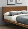 Modern Sleek Design 1pc Queen Platform Bed Durable Brown Wooden Bedroom Furniture