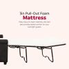 Convertible Twin Sleeper Sofa with USB Ports, Modern Upholstered Sofa Bed, Living Room 2-Seater Sofa/Loveseat, Dark Gray