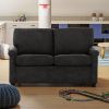 Convertible Twin Sleeper Sofa with USB Ports, Modern Upholstered Sofa Bed, Living Room 2-Seater Sofa/Loveseat, Dark Gray