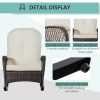 Outsunny Outdoor Wicker Rocking Chair with Wide Seat, Thick, Soft Cushion, Rattan Rocker w/Steel Frame, High Weight Capacity for Patio, Garden, Backya