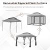 Outsunny 11' x 11' Pop Up Canopy, Outdoor Patio Gazebo Shelter with Removable Zipper Netting, Instant Event Tent w/ 114 Square Feet of Shade and Carry