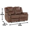 Katrine - PU Manual Reclining Loveseat - Chestnut Brown
