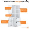 Bathroom Storage Cabinet with Doors and Drawers, Multiple Storage Space, Freestanding Style, Open Shelve, Adjustable Shelf, White