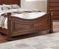 Formal Traditional Dark Cherry Color 1pc Queen Size Bed Tufted Faux Leather Headboard Footboard Bedframe