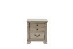 Classic Bedroom Formal Nightstand Antique Silver Finish 2-Drawers 1pc Bedside Table Plywood Furniture