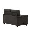 Convertible Twin Sleeper Sofa with USB Ports, Modern Upholstered Sofa Bed, Living Room 2-Seater Sofa/Loveseat, Dark Gray
