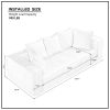 88.97 inch Soft Corduroy Upholstery Streamlined Design sofa with 5 Pillows, Ample and Cozy 3 Seater Couch for Modern Spaces for Living room,office BLA