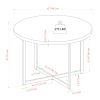 Mid-Century Modern Metal and Wood Round Dining Table ‚Äì Dark Walnut