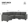 [VIDEO provided][New] 89*89" Oversized Velvet Modern Sectional Sofa,Large L Shaped Upholstered Indoor Furniture with Double Cushions,5 seat Cloud Corn
