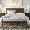 Modern Sleek Design 1pc Queen Platform Bed Durable Brown Wooden Bedroom Furniture