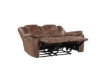 Katrine - PU Manual Reclining Loveseat - Chestnut Brown