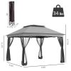 Outsunny 11' x 11' Pop Up Canopy, Outdoor Patio Gazebo Shelter with Removable Zipper Netting, Instant Event Tent w/ 114 Square Feet of Shade and Carry