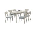 Natural Wood Grain Color Dining Table Rectangle Dining Table 1pc Table Only Solid Rubber wood Dining Room Furniture