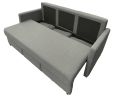 Odette 88.5"W Gray Linen Convertible Sleeper Sofa with Storage