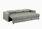 Odette 88.5"W Gray Linen Convertible Sleeper Sofa with Storage