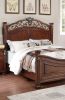 Formal Traditional Dark Cherry Color 1pc Queen Size Bed Tufted Faux Leather Headboard Footboard Bedframe