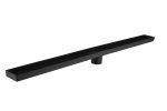 28 Inch Shower Linear Drain, with Removable Capsule Pattern Grate, Stainless Steel Fast Drainage Floor Linear Drain Black Include Adjustable Feet, Hai