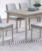 Natural Wood Grain Color Dining Table Rectangle Dining Table 1pc Table Only Solid Rubber wood Dining Room Furniture