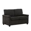 Convertible Twin Sleeper Sofa with USB Ports, Modern Upholstered Sofa Bed, Living Room 2-Seater Sofa/Loveseat, Dark Gray