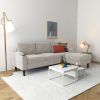 Convertible Combination Sofa Sofa L-Shaped Sofa with Footstools with Storage, Beige Sofa for Living Room, Living Room/Bedroom/Office/Small Space 3-Sea