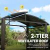 8x5FT Arc Roof, Grill Canopy for Outdoor Grill w/Double Galvanized Steel Roof and 2 Side Shelves, BBQ Gazebo Grill Tent for Patio Garden Backyard, Bro