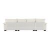 [VIDEO provided][New]118*55" Modern L-shaped Chenille Cloud Sofa with Double Seat Cushions,5-seat Upholstered Indoor Furniture,Sleeper Sofa Couch with