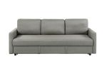 Odette 88.5"W Gray Linen Convertible Sleeper Sofa with Storage