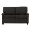 Convertible Twin Sleeper Sofa with USB Ports, Modern Upholstered Sofa Bed, Living Room 2-Seater Sofa/Loveseat, Dark Gray