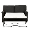 Convertible Twin Sleeper Sofa with USB Ports, Modern Upholstered Sofa Bed, Living Room 2-Seater Sofa/Loveseat, Dark Gray