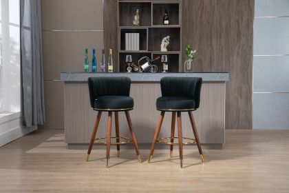 COOLMORE Counter Height Bar Stools Set of 2 for Kitchen Counter Solid Wood Legs with a fixed height of 360 degrees (Color: as Pic)