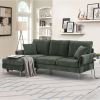 [VIDEO provided][New]84 "Modern Chenille L-Shaped Sofa with Reversible Lounge,Convertible Sectional Couch Set,4 Seat Indoor Furniture with Reversible