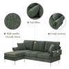 [VIDEO provided][New]84 "Modern Chenille L-Shaped Sofa with Reversible Lounge,Convertible Sectional Couch Set,4 Seat Indoor Furniture with Reversible