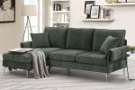 [VIDEO provided][New]84 "Modern Chenille L-Shaped Sofa with Reversible Lounge,Convertible Sectional Couch Set,4 Seat Indoor Furniture with Reversible