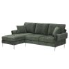 [VIDEO provided][New]84 "Modern Chenille L-Shaped Sofa with Reversible Lounge,Convertible Sectional Couch Set,4 Seat Indoor Furniture with Reversible
