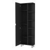 Los Angeles Linen Cabinet, Five Shelves, One Cabinet, Divisions