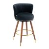 COOLMORE Counter Height Bar Stools Set of 2 for Kitchen Counter Solid Wood Legs with a fixed height of 360 degrees