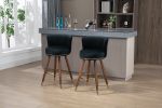 COOLMORE Counter Height Bar Stools Set of 2 for Kitchen Counter Solid Wood Legs with a fixed height of 360 degrees